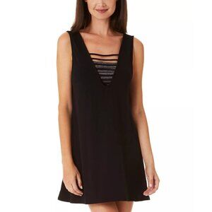 California Waves Juniors' Size Medium Strappy Swim Cover-Up Dress in Black $30